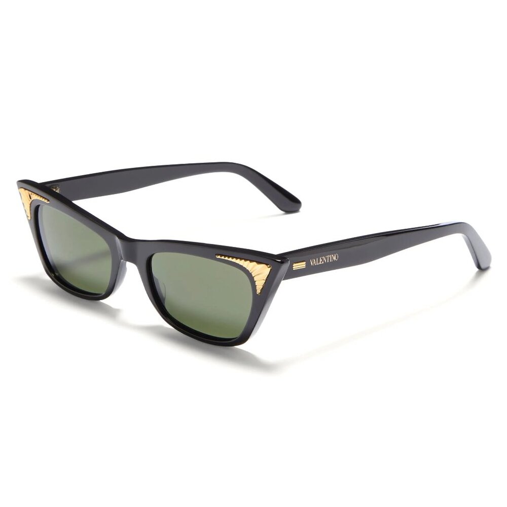 NEW VALENTINO SUNGLASSES BLACK/GREEN WOMEN EYEWEAR VALENTINO VLS-175A
